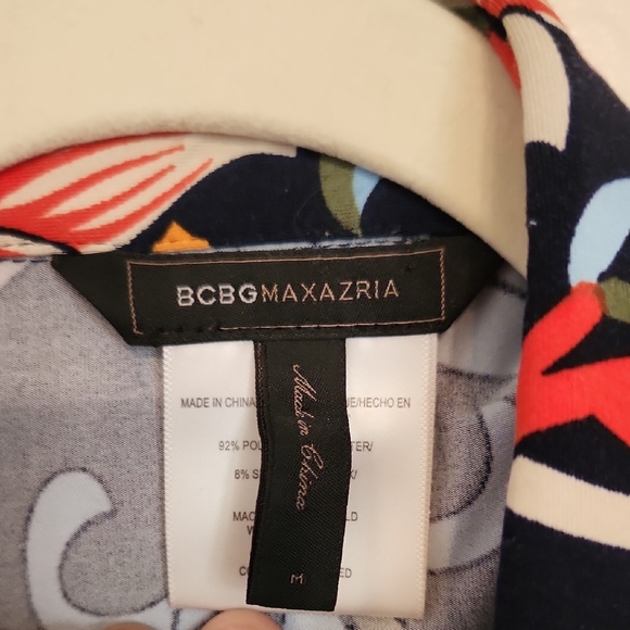 BCBGMaxAzria Women's Floral Button Down Shirt - Black, Red, Blue - Picture 2 of 8